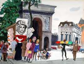 Дейнека А.А. День Гагарина в Париже. 1962. ДГ, Курск