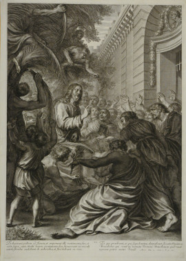 Грегуар Юре. Вход Христа в Иерусалим. 1664. Лист II из серии "Страсти Христовы". По собственному рисунку. Бумага, гравюра резцом