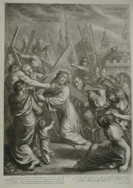Грегуар Юре. Шествие Христа на Голгофу. 1664. Лист XVII из серии "Страсти Христовы" (зеркальный оттиск). По собственному рисунку. Бумага, гравюра резцом