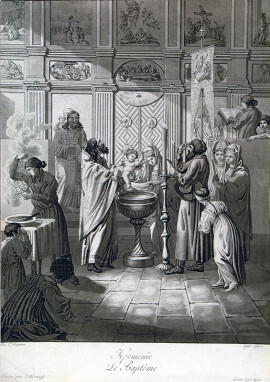 Грос. Крещение. С рисунка Е.М. Корнеева. XIX в. Бумага, гравюра