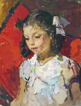 Шегаль Елена Григорьевна. Детский портрет. 1954. Картон, холст, масло