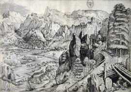 Дойтекюмы, братья Лукас и Ян. Кающаяся Мария Магдалина (Альпийский ландшафт). 1555 – 1559. Бумага, резец